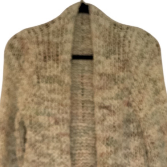 Peruvian Connection Cotton Ivory Multi Confetti Flecks Knit Open Cardigan Size L - Picture 2 of 11